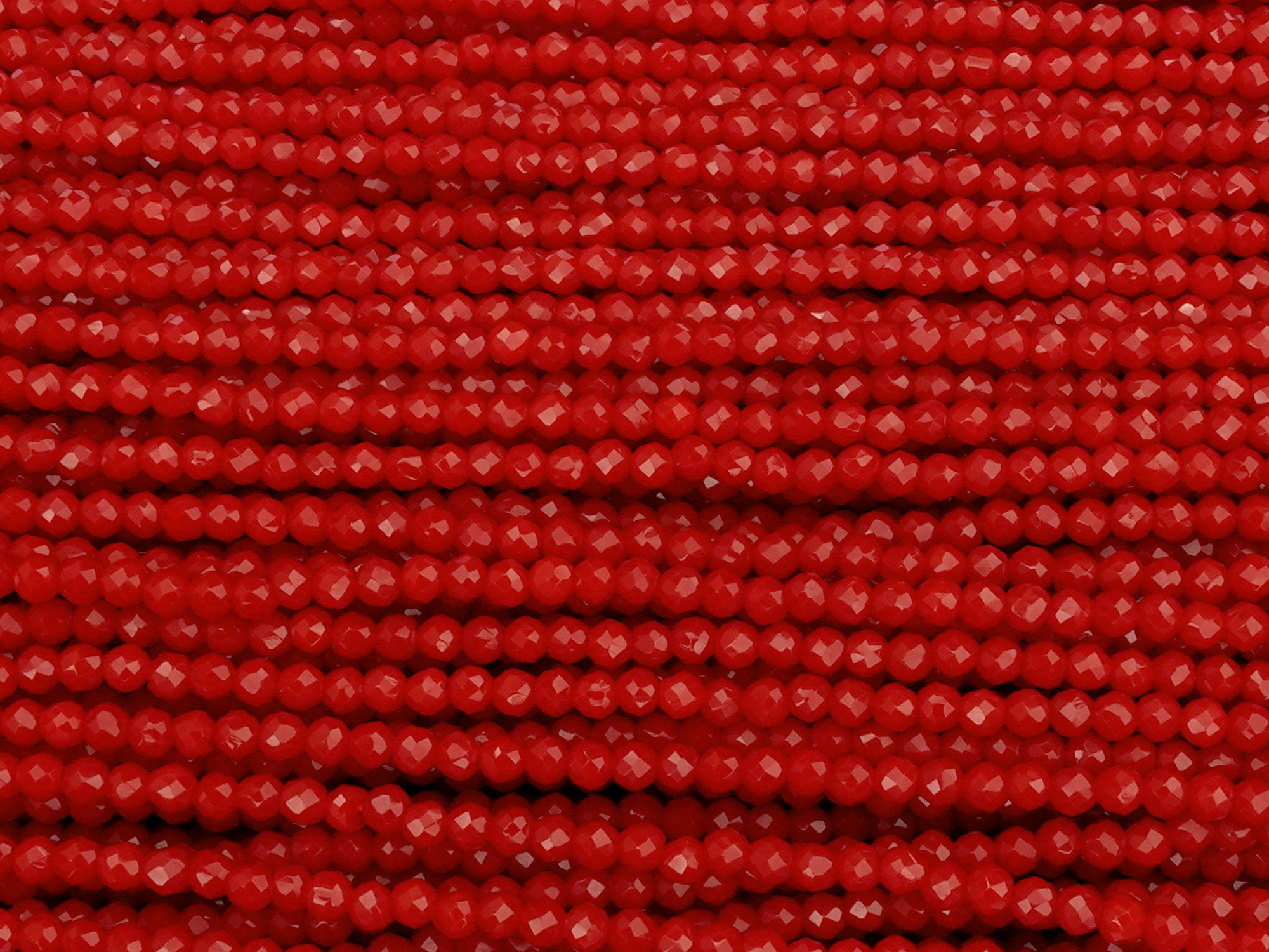 winzige, facettierte, geschlilffene runde Glasperlen 2mm, Fa