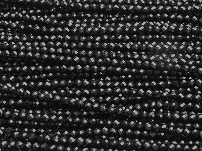 winzige schwarze, geschlilffene runde Glasperlen 2mm