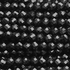 1 Strang (~185 Stk) facettierte Perlen, rund ~2,2mm, schwarz