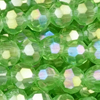 1 Strang (~180 Stk) facettierte Perlen rund ~3mm, Hellgrün mit AB