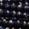 1 Strang (~124 Stk) facettierte Perlen rund ~3mm, Dark Iolite Blue