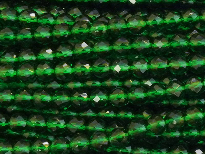 facettierte Glasperlen rund 3mm, Farbe: emerald grün - Nahau