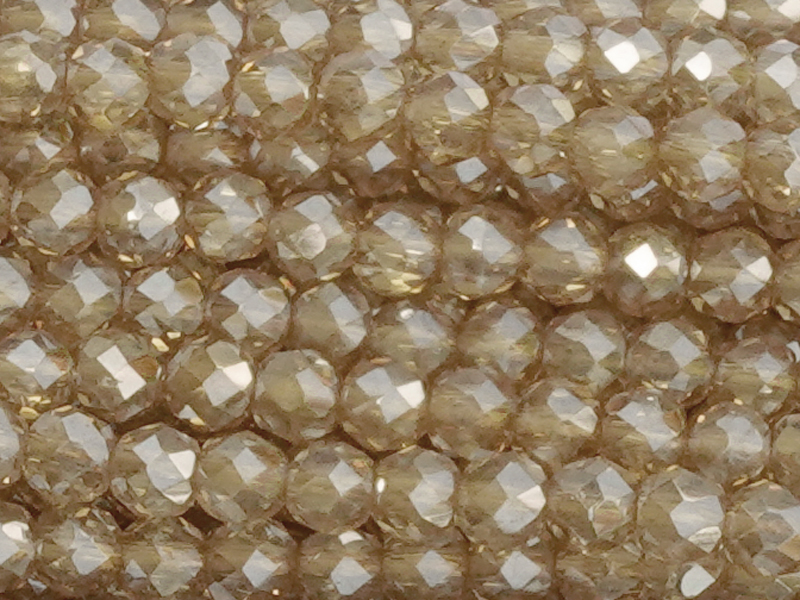 facettierte Glasperlen rund 3mm, Farbe: Golden Shadow - Naha