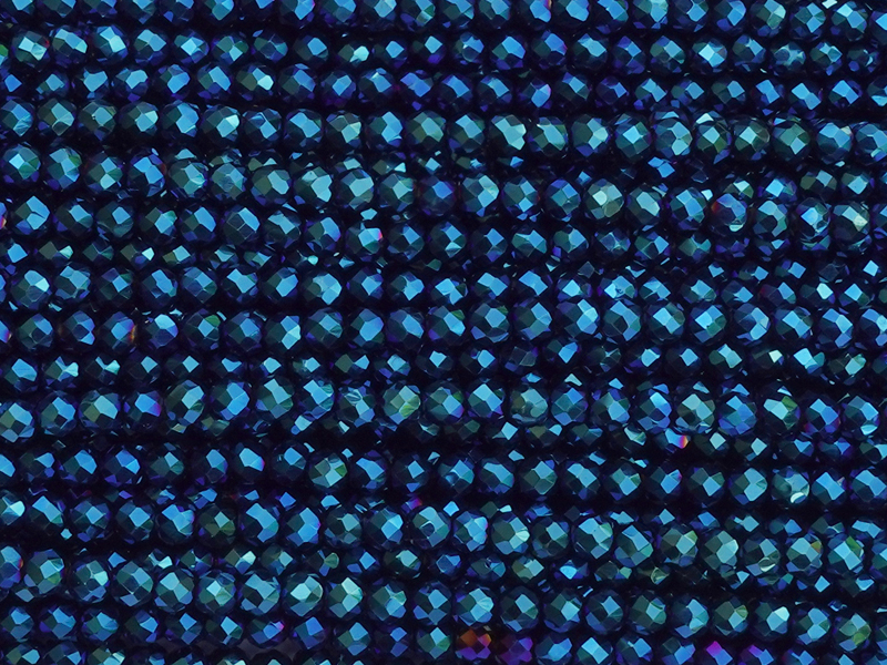 facettierte Glasperlen rund 3mm zum Schmuckmachen, Farbe: Me