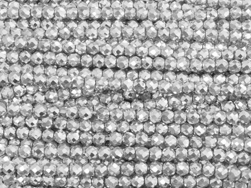 facettierte Glasperlen rund 3mm zum Schmuckmachen, Farbe: Si