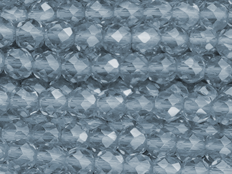 facettierte Glasperlen rund 3mm, Farbe: Silberblau - Nahaufn