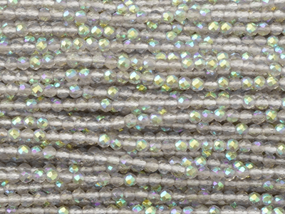 winzige facettierte, geschlilffene runde Glasperlen 2mm