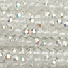 1 Strang (~235 Stk) facettierte Perlen, Rondellen MICRO, Kristall mit AB