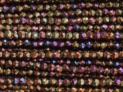 winzige facettierte, geschlilffene runde Glasperlen 2mm meta