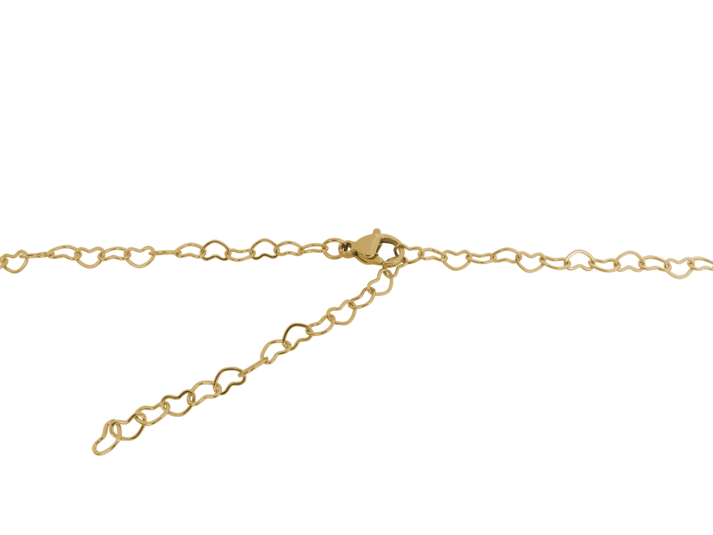 goldene Halskette aus herzförmigen Kettengliedern für Anhäng