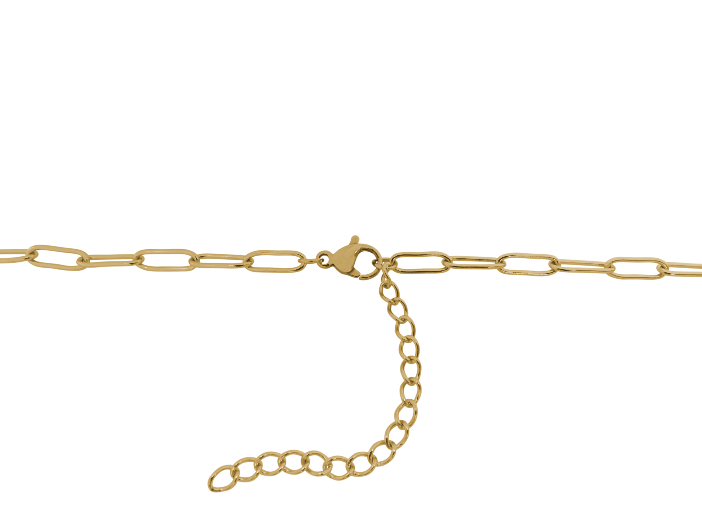 goldene Halskette mit länglichen Kettengliedern für Anhänger