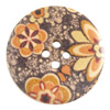 10 Stk Holzknöpfe 30mm mit Blumen