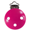 1 Stk. Schnullerkettenclips aus Holz fuchsia