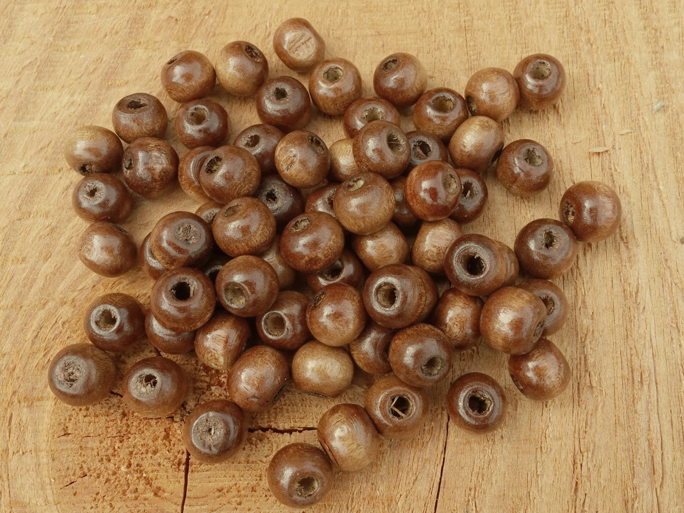 dunkelbraune Holzperlen rund 8mm zum Schmuckmachen