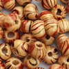 1 Pkg. (~110 Stk.) Holzperlen rundlich ~6x5mm, bedruckt