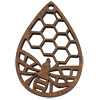 Holzanhänger Ornamet mit Bienenwaben ~36x25mm