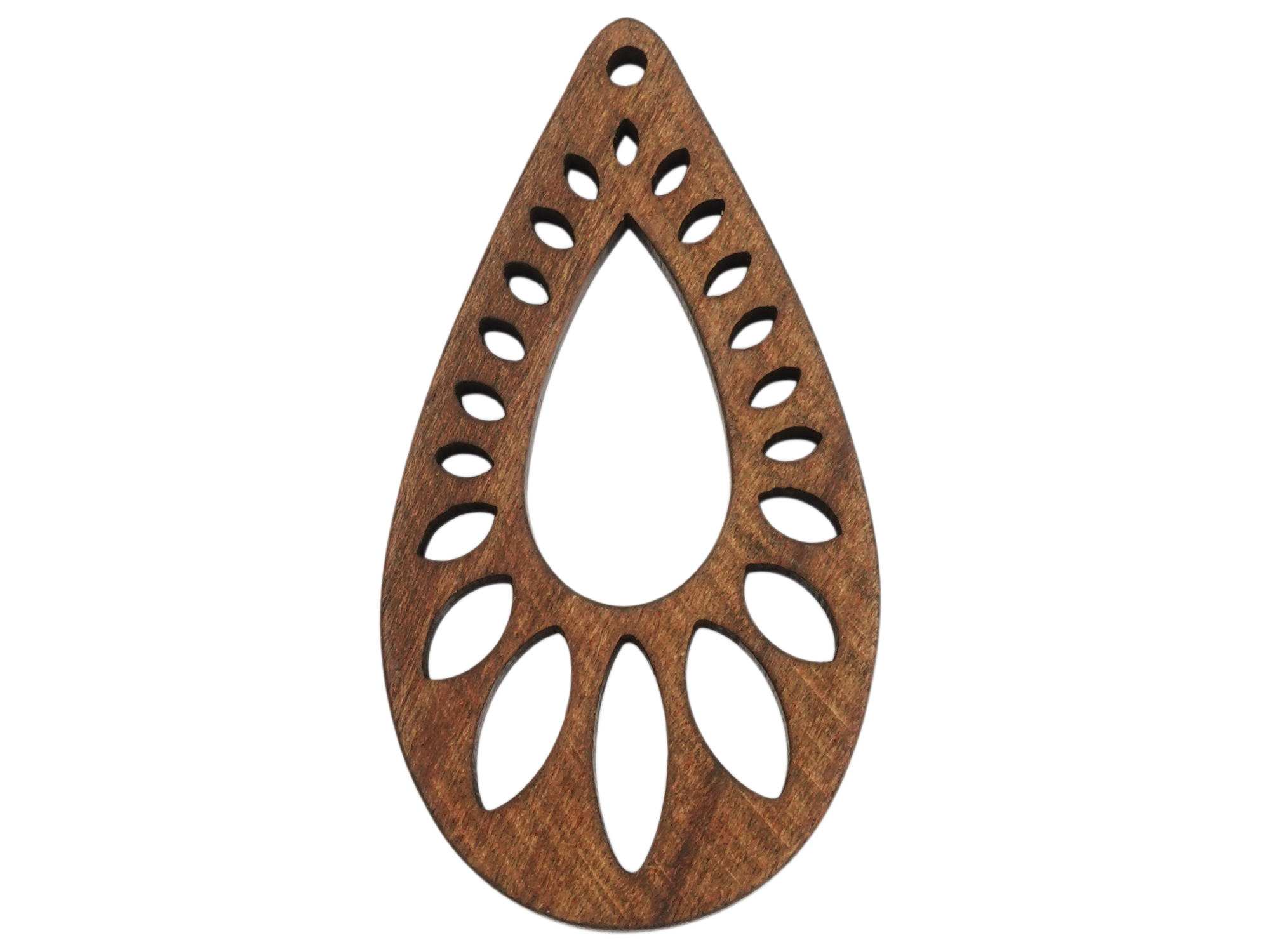 tropfenförmiger Holzanhänger für Holzohrringe