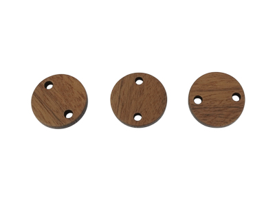 15mm Holzscheibe mit zwei Löchern, Holzconnector zum Schmuck
