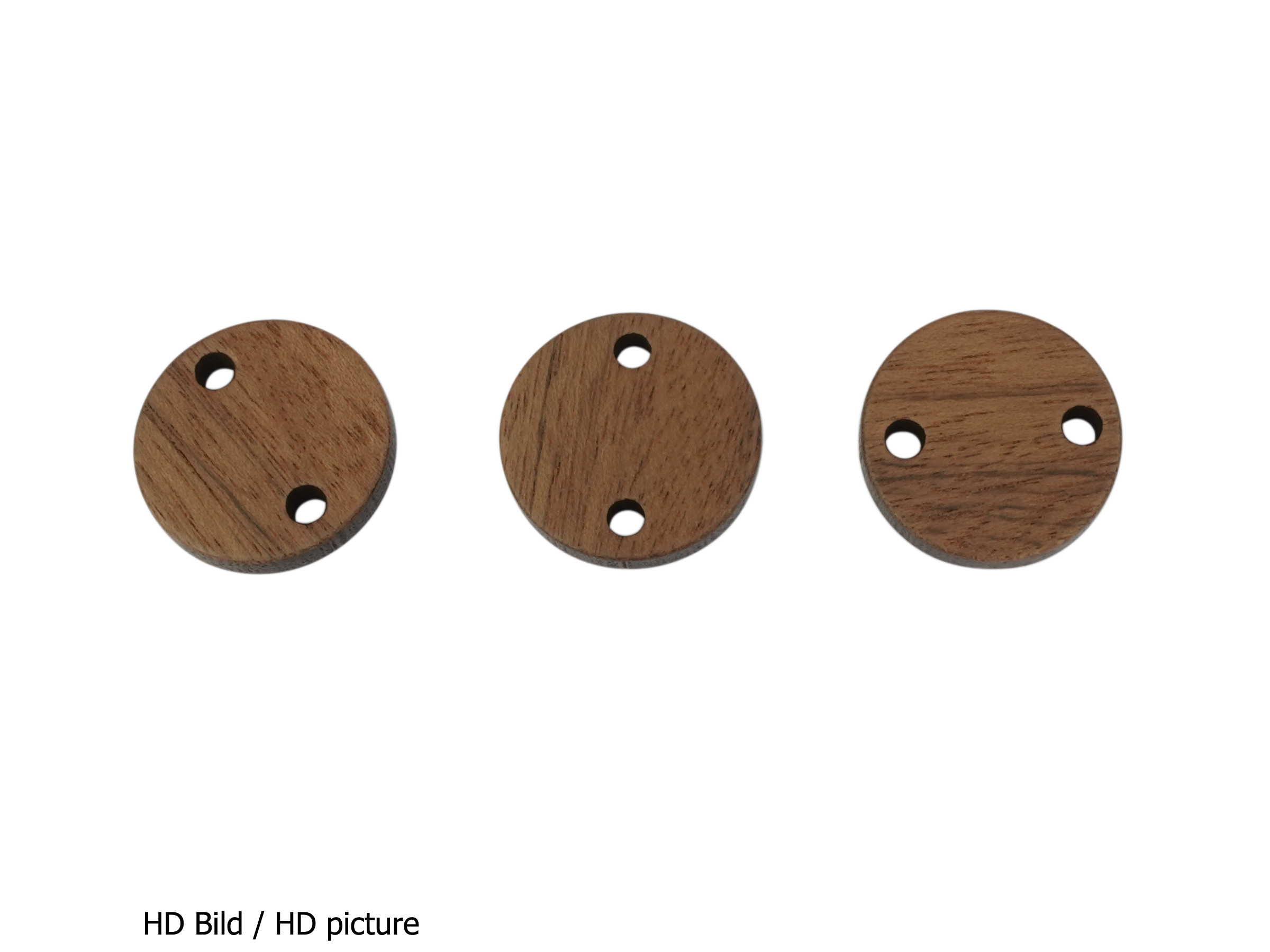 15mm Holzscheibe mit zwei Löchern, Holzconnector zum Schmuck