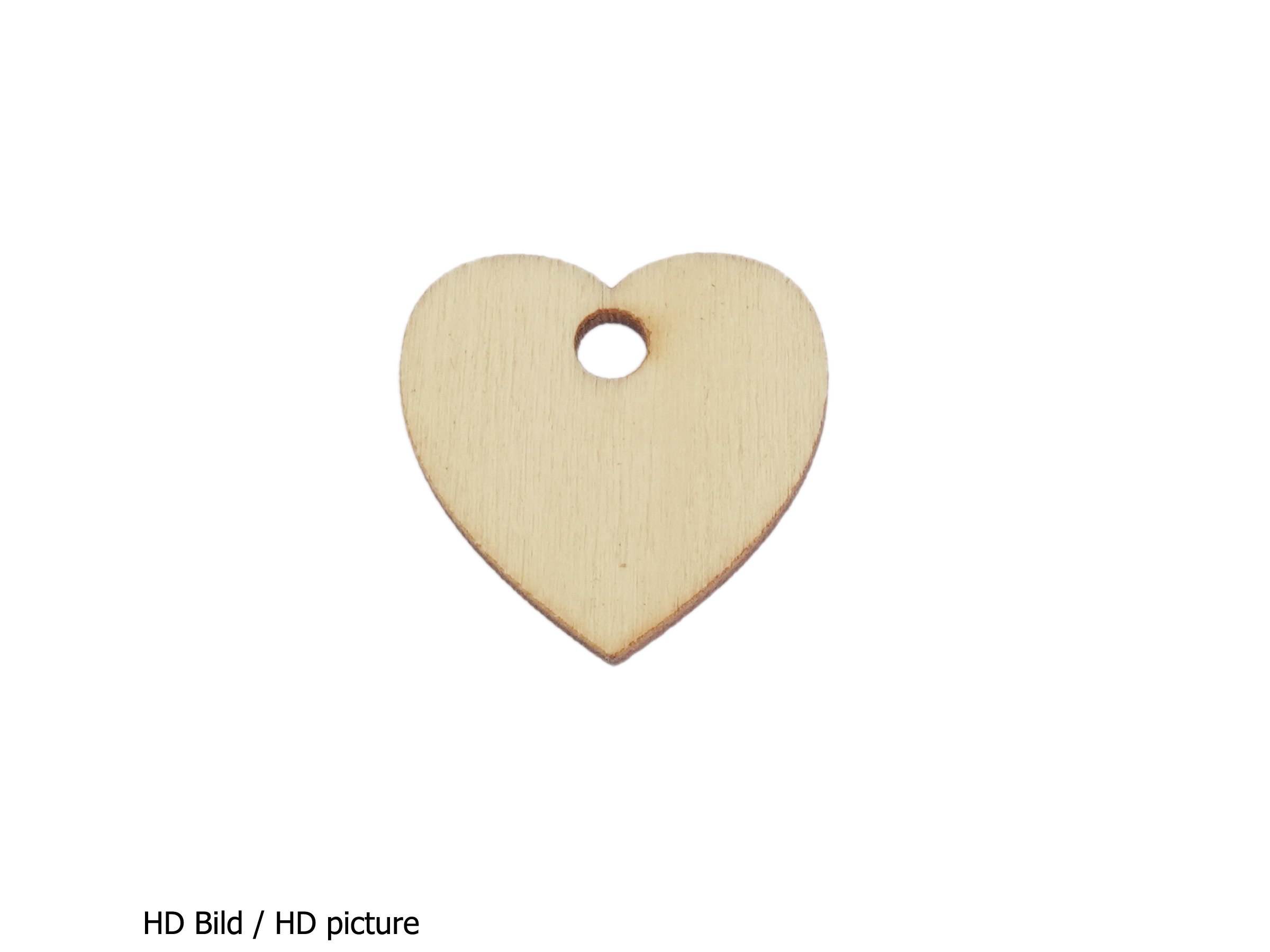 flaches Holzherz für Dekozwecke und zum Basteln - HD Bild