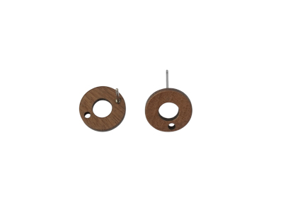 kreisförmige Ohrstecker aus Holz zum Schmuckbasteln