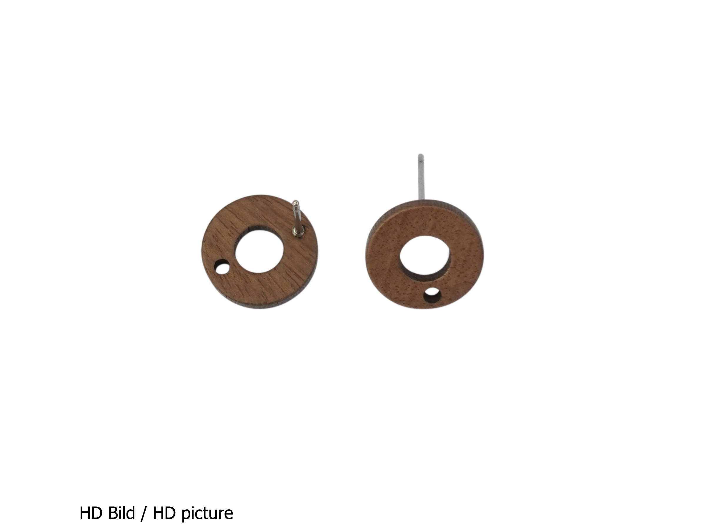 kreisförmige Ohrstecker aus Holz zum Schmuckbasteln - HD Bil