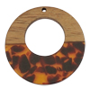 Holzelement mit Kunstharz, Anhänger Donut ~38mm