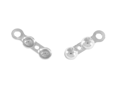 echt Silber Fädelkalotten mit Loch aus 925 Sterling Silber