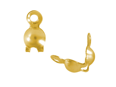 goldene Fädelkalotten aus Edelstahl 4mm