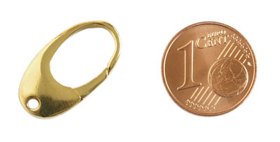 große echt vergoldete Karabiner Schmuckschließe