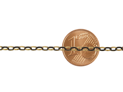 Altmessing Kette, Bild 3 mit Größenvergleich