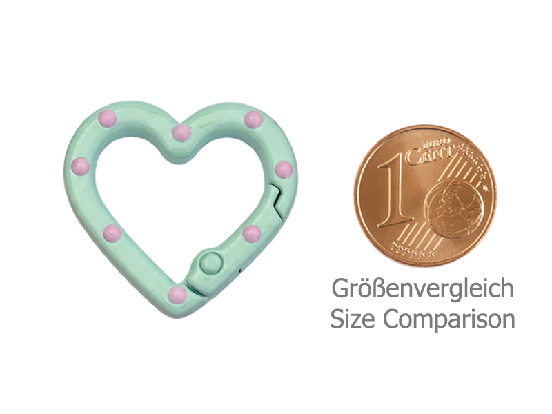 große bunte Herzschliesse für Taschen- Handy- Schlüsselanhän