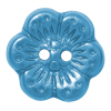 1 Dose (10 Stk.) Knöpfe, Blume 13mm, blautürkis