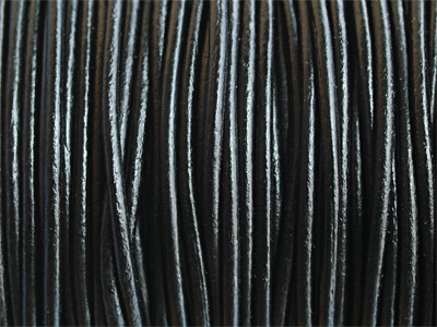 dünnes schwarzes Lederband 1,5mm, Bild 1