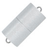 1 Stk Aluminium Magnetschließe mit Öse 26x14mm gebürstet, silber eloxiert