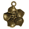 1 Pkg. (4 Stk.) Metallanhänger Blume 20x24 antik messing