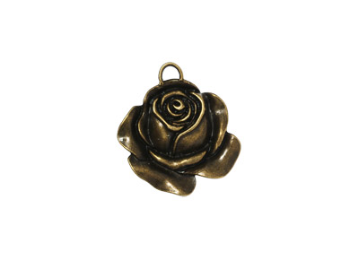 Metallanhänger Rose Antik Messing