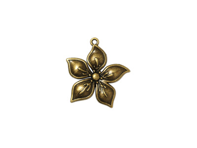 Metallanhänger für Trachtenschmuck Blume Antik Messing