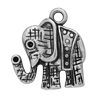 1 Pkg. (4 Stk.) Metallanhänger - Elefant ~16x15mm, altsilber