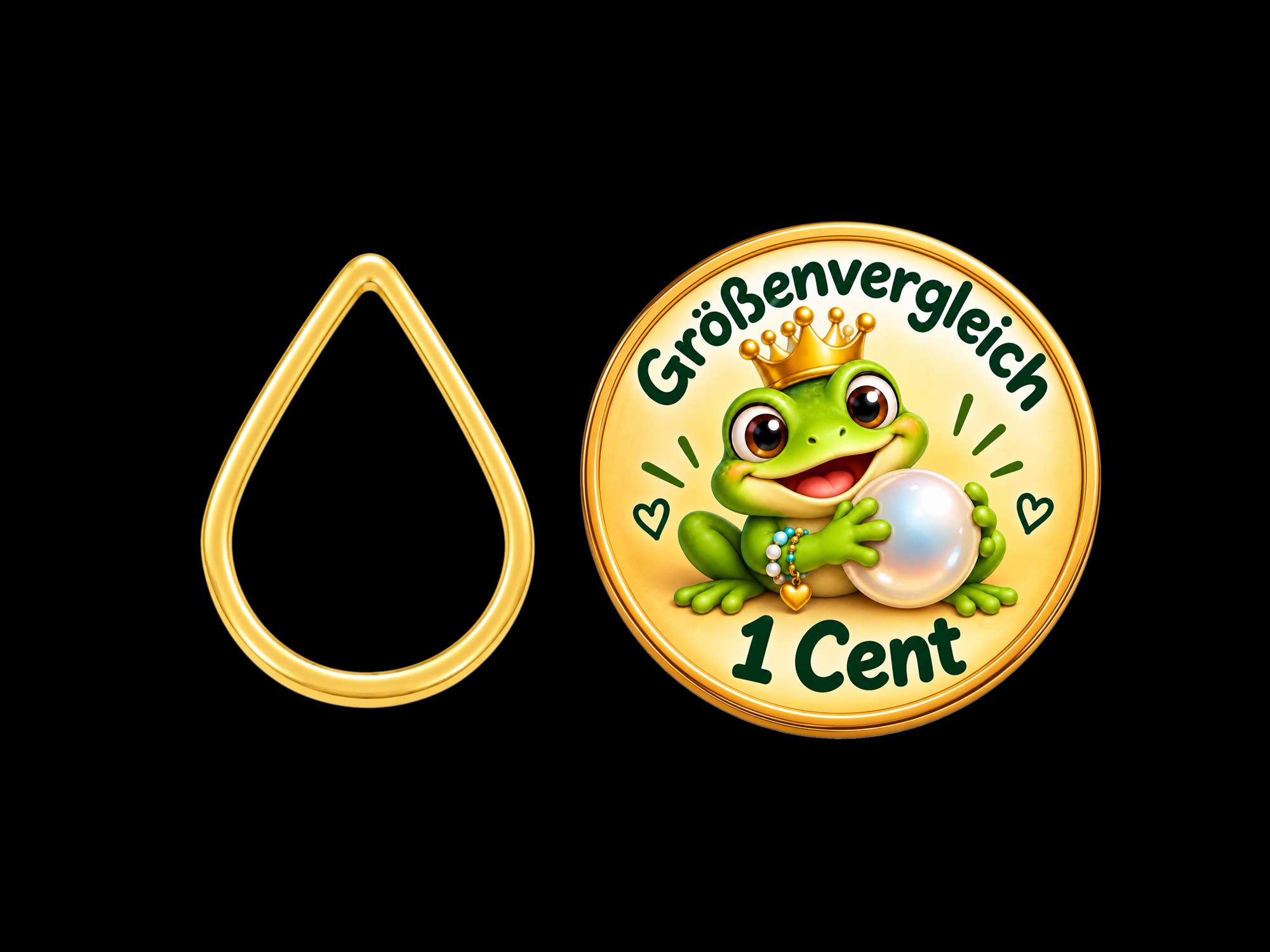 goldene tropfenförmige Rahmen Basisrahmen 9x13mm - Größenver