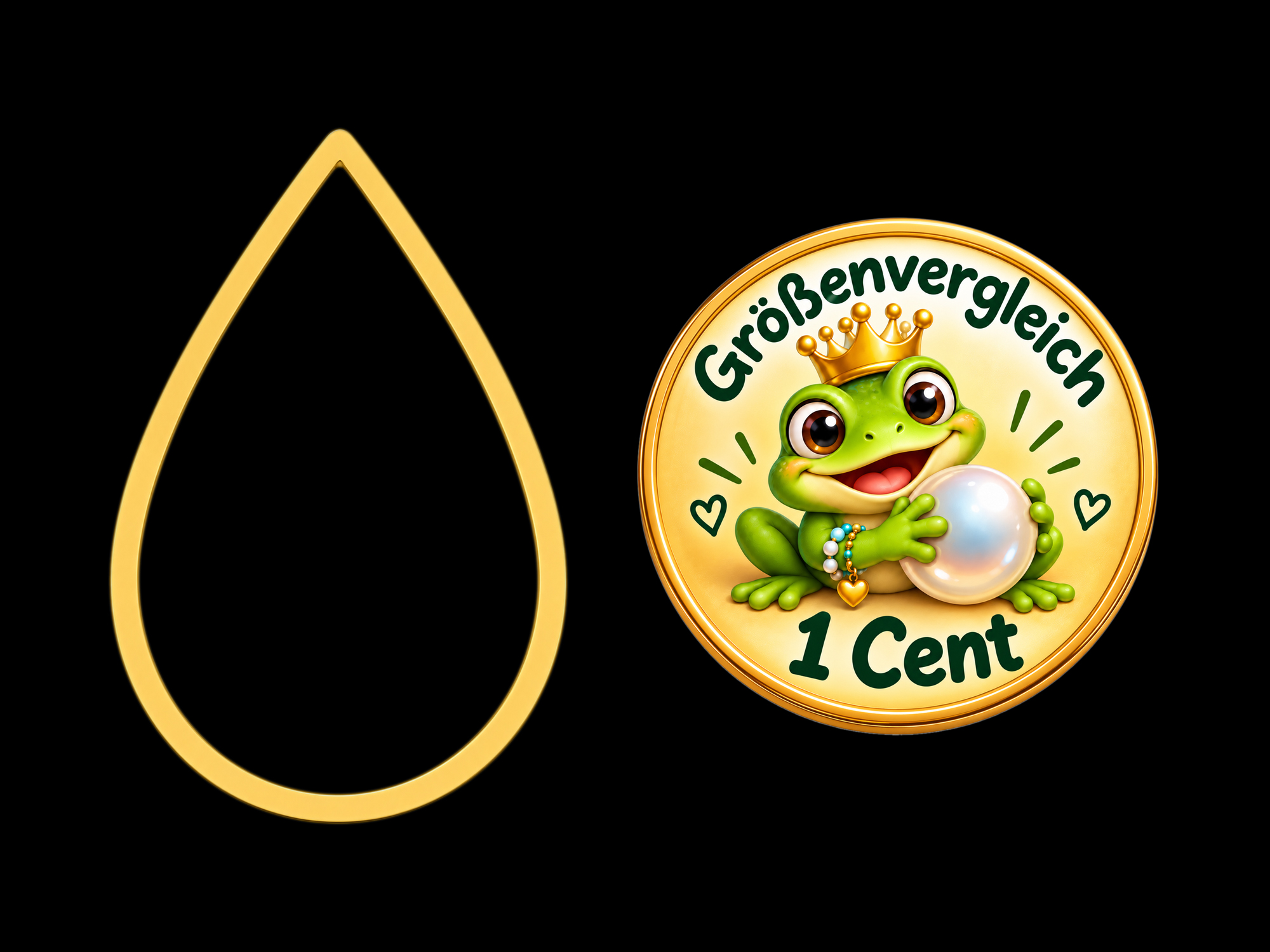 goldene tropfenförmige Rahmen Basisrahmen 14x22mm - Größenve