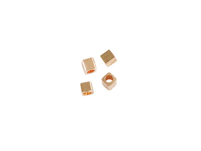 Rosegold Würfelperlen 2mm