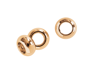 runde Metallperlen mit groem Loch Rosegold