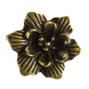1 Pkg. (3 Stk.) Metallanhänger Blume 22x25mm antik messing