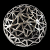 Metallperle mit Verzierung ~ 20mm, Antik-Silber