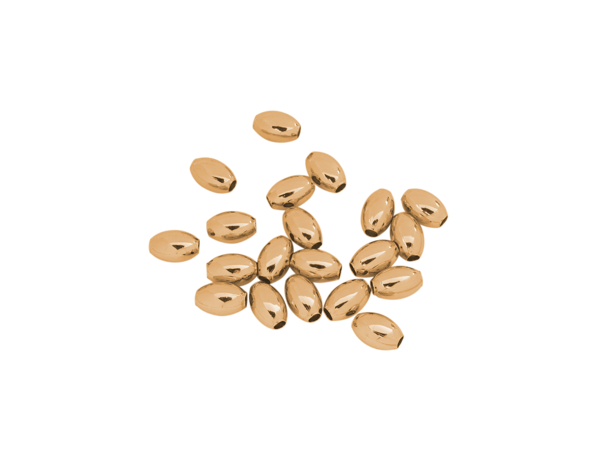 rosegolden olive-shaped metal spacer beads 4x6mm for DIY jew