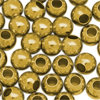 7 Gramm (~170 Stk). Messingperlen rund 3mm, messinggold