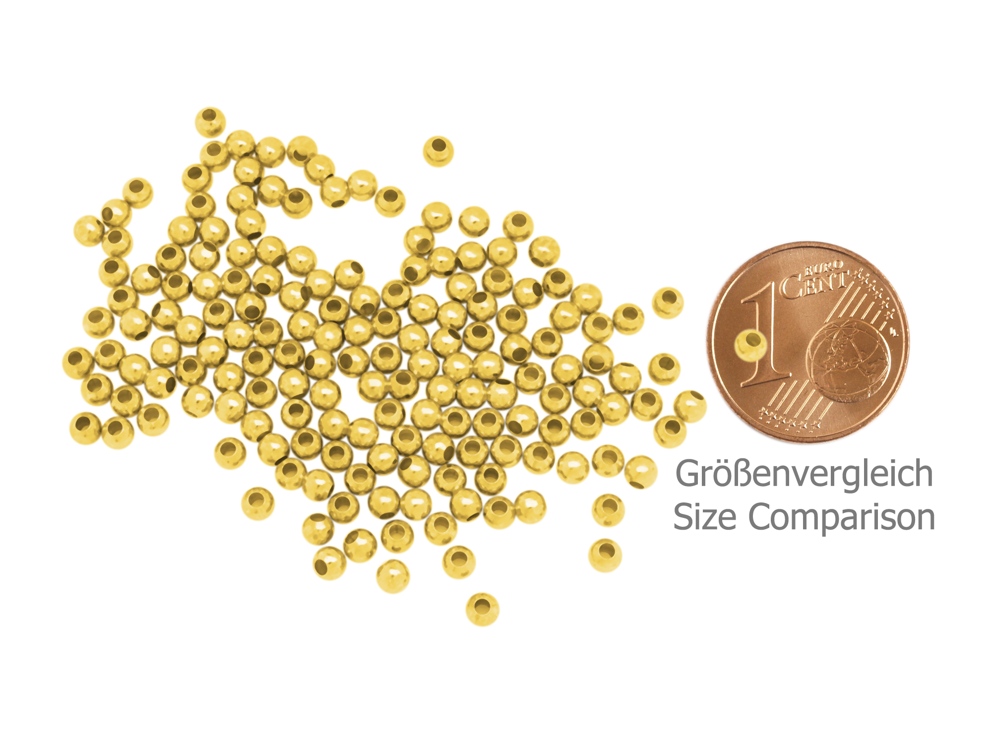 goldene runde Metallperlen 3mm Zwischenteile zum Schmuckmach