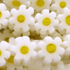 1 Strang (~39cm) Millefiori Glasperlen, Blumen ~6mm, weiß