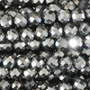 1 Strang (~39cm) echter Terahertz Perlen, rund facettiert ~3,2mm